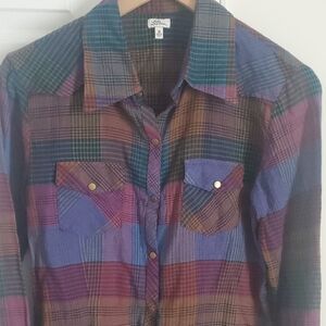 L.L.Bean Signature Snap Front Shirt Size 8 EUC